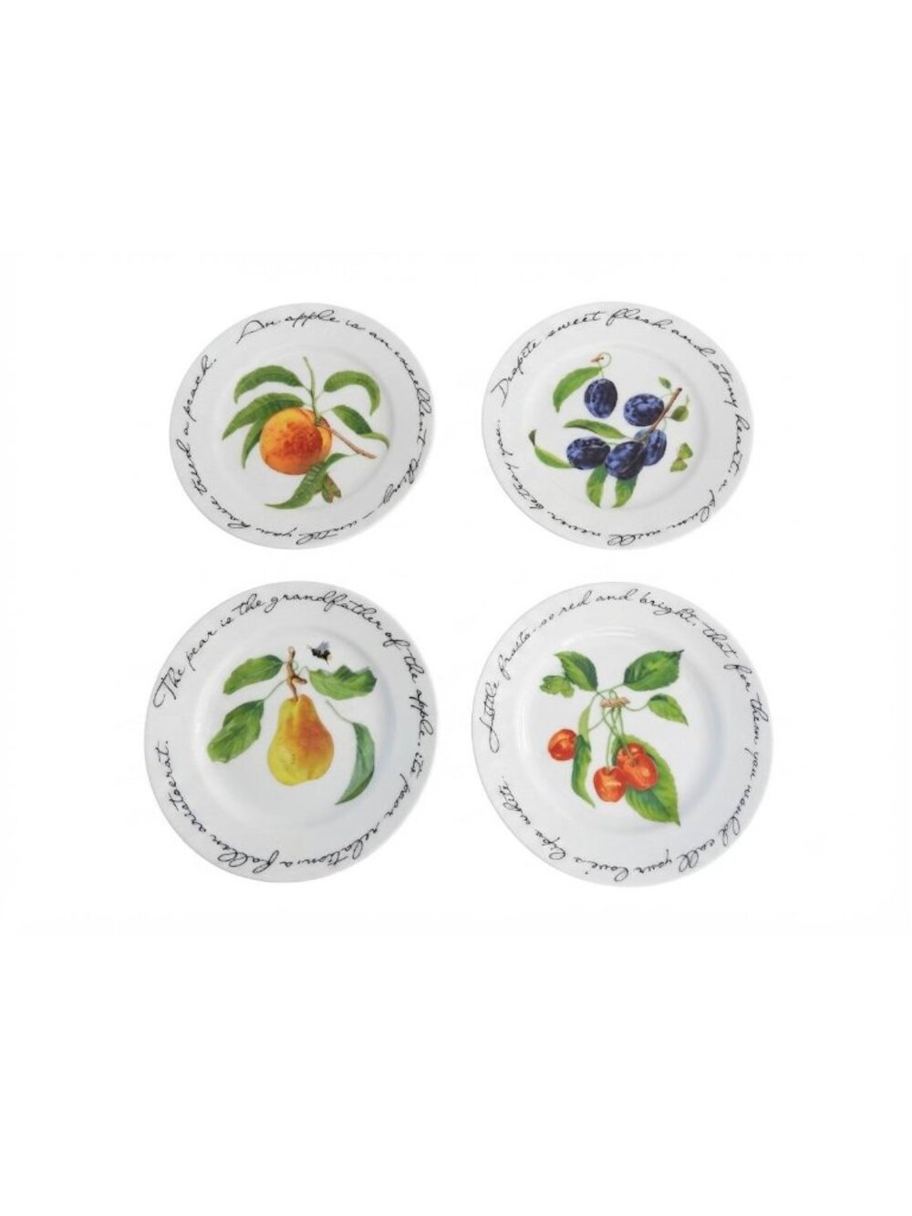Williams-Sonoma Orchard Suite Set of 4 Vintage Fruit Salad Plates NWOT